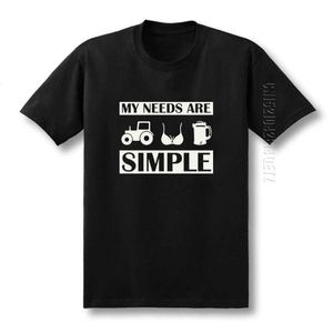 Erkek T-Shirt Yaz Bira T Gömlek Erkekler Pamuk Komik Traktör Göğüsler Hommes İhtiyaçlarım Basit Dönem Tasarım Grafik Baskı O Boyun Tees Erkek Tops