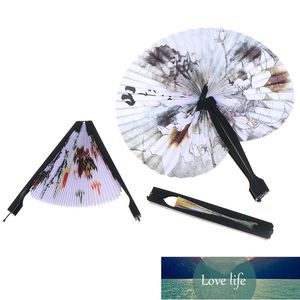 1 Piece Foldable Paper Fans Hand Held Folding Fans Creative Retro Windmill Small Round Paper Fan Chinese Style Hand Fan Wedding
