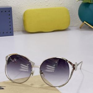 Sonnenbrille für Männer Frauen Sommer 0225 Stil Anti-Ultraviolett Retro Platte Metall Oval Vollformat Brillen Zufällige Box