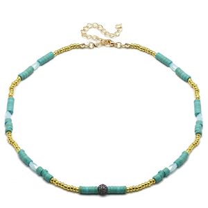 Boho söt pärla choker halsband kvinnliga smycken krage glaspärlor mode halsband femme