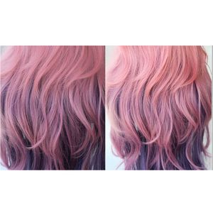 DioCOS LOL KDA Seraphine Cosplay парик женская свободная волна прямые розовые смешанные фиолетовые парики термостойкие синтетические волосы Y0913
