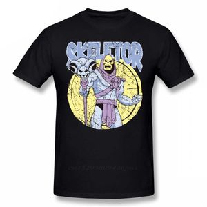 Skelelor Camiseta T-short Manga Engraçado Tee Graphic Homens de Algodão Tshirt Guys Punk Designer Streetwear 210629