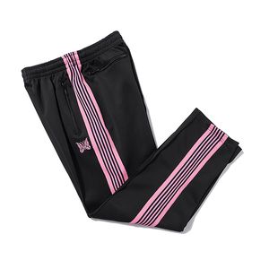 23ss Calça de moletom de tecido de veludo bordado Masculino Feminino Calças elásticas listradas