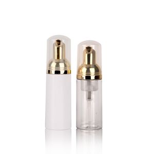 30ml 50ml viajar frascos de espuma vazio frascos de espuma plástica com bomba de ouro lavagem de mão sabão mousse creme dipenser borbulhante garrafa