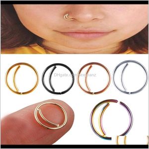 Studs Body Drop dostarczanie 2021 Pierścień stali nierdzewnej Księżyc Indyjskie pierścień przegrody biżuterii Małe kolce nosowe dla kobiety mężczyzny x6ndl