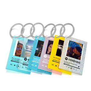 Custom Song Code Acrylic Key rings Personalized Music Spotify Cover Couple Photo Keychain Gift