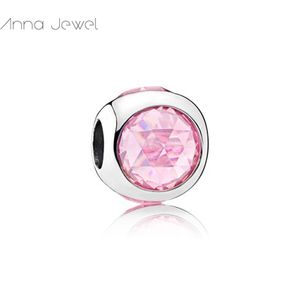 Charms do tworzenia biżuterii Kit Royal Pink Hearts Pandora 925 Sterling Silver Crystal Bransoletki żona Dziewczyna Kobiety Bransoletka Łańcuch Koralik Naszyjnik Urodziny Prezenty