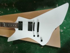 New White 6 Strings Lefty James Hetfield Guitarra Elétrica Equipe Metálica Personalizada Custom Handed Snakbyte-Guitar Rosewood Fretboard Guitarra 9V Active Pickups