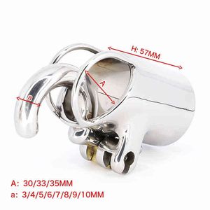 Cockriings PA Punctures de aço inoxidável Gaiola Macho Chastity Dispositivo com Stealth Lock Penis Anel Belt for Adult Game 1123
