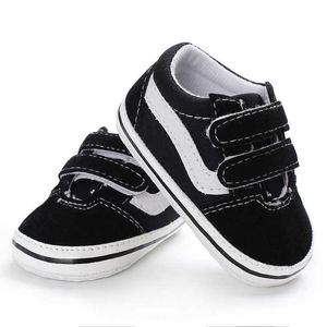 Baby Crib Schuhe Neugeborene Mädchen Boy Schuh Anti-Slip-Leinwand Sneaker-Trainer Vorkader schwarz weiß 0-18m