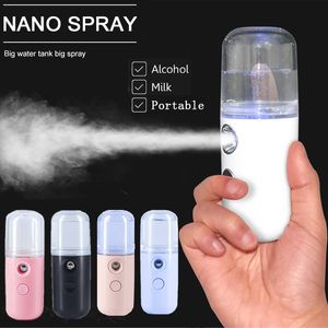 6 färger 30ml mini nano alkohol spruta diffusorer parfym cool dimma ansikts kropp spray resa fuktgivande hud skönhetsvård automatisk desinfektion hem handt ansikte ångbåt