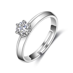 JZ024 럭셔리 925 실버 링 여성 더블 레이어 유입 라인 다이아몬드 간단한 반지 가변 도매 공장 직접