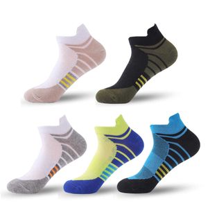 5 Pairs Quality Cotton Men's Short Socks Summer Breathable Mesh Sports Ankle socks Heel guard est Socks For Man Sox 210727