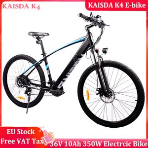 Free VAT Tax EU Stock KAISDA K4 36V 10Ah 27.5inch Mountain E-Bike 350W Motor with Hidden Battery Electric Bicycle for Adult