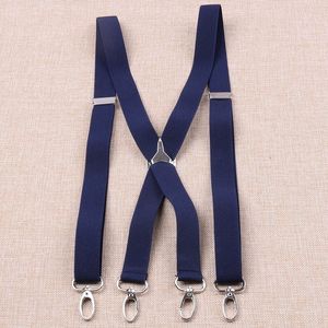 25cm bredd unisex vuxna suspenders män 4 krokar suspendern justerbar elastisk x back kvinnor hänger fast färg