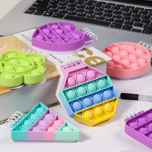 Party Favorit Notebook Pop Push Bubble Memo Pad Fidget Leksaker Vuxen Barn Anti Stress Relief Antistress Box Squeeze Kids Toy Presenter