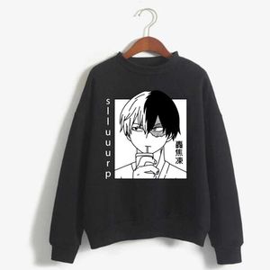 Meu herói academia todoroki shoto hoodie anime manga longa casaul moletom solto pullovers tops y0727