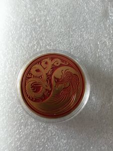 Gizemli Çin Tarzı Hediye Yin Yang Ejderha Phoenix Üç Boyutlu Rölyef Gümüş Siyah Hatıra Madalyası Tai Chi Coin