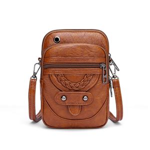 3 SZTUK Torby Messenger Kobiety PU Retro Protable Telefon Sport Min Crossbody Torba Mix Color