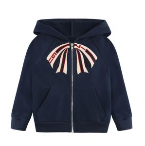 Höst Vinter Baby Girls Zipper Jackor Kids Bomull Hooded Coats Söt Tjej Hoodies Barn Båge Outwear Barnkläder