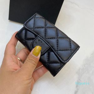 Designer- Women bags classic short wallet fashion coin purse zipper pouch quilted leather wallets