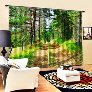 Foto verde floresta cortina personalizada 3d blackout cortinas sala de estar quarto de quarto