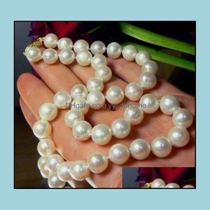 Beaded Neckor Pendants Jewelry 10-11mm White Natural Pearl Necklace 18 tum 14k Gold Clasp Womens Gift Drop Delivery 2021 PB3YL