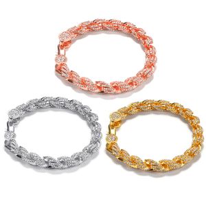 8 tums mens länkkedjor hip hop blingbing zircon tennis trendiga kubanska kedjor armband för män tillbehör fest manliga smycken 597534216645