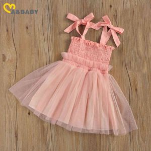 0-4Y Summer Toddler Infant Baby Kid Girls Tulle Dress Princess Bow Sleeveless Dresses Holiday Party Costumes 210515