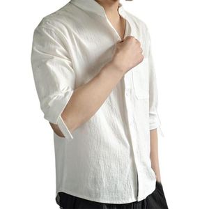 メンズカジュアルシャツハーフスリーブシャツスタンドファッション夏のボタン閉鎖通気性シュリンク抵抗性シュリンク抵抗性縮小カラー