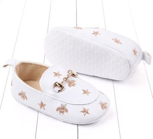 Lauflernschuhe für Babys im Alter von 0–18 Monaten mit Bienen und Sternen, Freizeitschuhe für Neugeborene, Kleinkind-Slipper aus Baumwolle, weiche Sohle, Kinder-Mokassins, 2 Stile