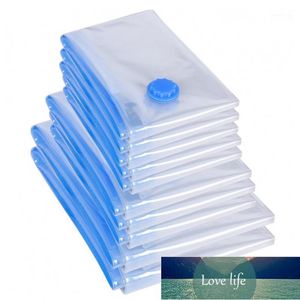 20PCS SAVE SPACE VACUUM BAG FÖR KLÄDER LAGRING BAG med ventil Transparent Border Foldbar komprimerad organisatör Hemtätning Packet1 Fabrikspris Expert Design