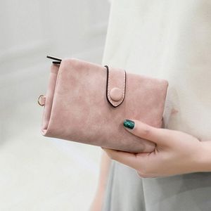 Wallets Lady Women Leather Money Bag Clutch Wallet Short Pu Purse Coin Card Hold Handbag Gray Pink Blue