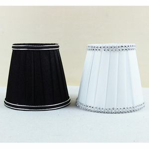 Paralumi per lampade Paralume in tessuto di colore bianco nero stile moderno, paralume per lampadario a parete in cristallo per la decorazione domestica, clip su