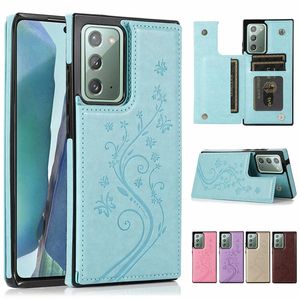 Luxury Leather Phone Fodral för Samsung Galaxy Note 20 Not20 Ultra Note8 Note9 Not10 Plus Wallet Case Back Cover Skydda Shell Kvinnor