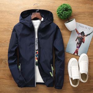 Men's Jackets Jacket Thin Zipper Hooded Street Unisex Couple Casual Solid Color Large Size Sports M-7XL