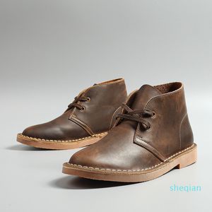 مصمم الأزياء البريطانية خمر الرجال الأحذية أشار تو من جلد الغزال جلد طبيعي الصحراء الأحذية في مارتن الأدوات أحذية السلامة أحذية