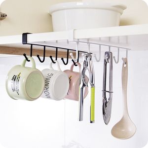 Punch-free Cabinets Storage Rack Bathroom Hook Cupboard Generic Hanging Tool Cup Spoon Holder Kitchen Organizer Accessories