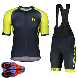 Mens Cycling Jersey set 2021 Summer SCOTT Team short sleeve Bike shirt bib pants sets Quick Dry Breathable Racing Clothing Size XXS-6XL Y21041049