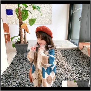 Sweaters Baby Baby Kids Maternity Drop Delivery 2021 Girls Coat Plaid Long Cardigan Autumn And Winter Clothing Kid Button Longsleeved Sweater