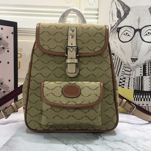 Fashion Letter Backpack Canvas Shoulder Bag Cover Outer Pocket Back Pack Multi-pocket Bags With Ajustable Leather Strap Size 22*25*7.9