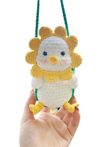 Swing Duck DIY Wełna Crochet Handmade Home Home Wiszące Gotowe Pakiet Materiał Samochód Lusterko Lusterko Novelty Element Party Favor