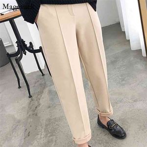 Addensare Pantaloni a matita da donna Autunno Inverno Plus Size Lana Abito da lavoro femminile Pantaloni casual larghi Capris 6648 50 210512