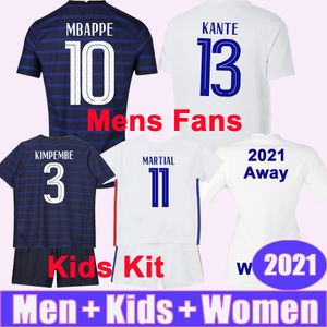 Wholesale womens football shirts resale online - 2021 MBAPPE GRIEZMANN BENZEMA Mens Soccer Jerseys POGBA GIROUD KANTE Kids Kit Home Away Football Shirt Player Version PAVARD DEMBELE TOLISSO Women Fans