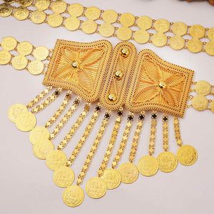 Classic Luxury Arab Dubai Prince Wedding Waist Chain Luxury Gold Turkiet Totem Mynt Saudisk Noblewoman Belt Topselling