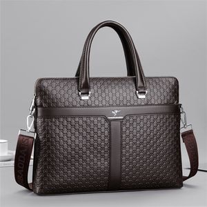 Factory wholesale leather men brand shoulder bag large horizontal Joker computer handbag European and American embossed leathers business briefcase