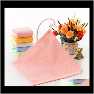 Textiles Home & Garden Drop Delivery 2021 Towel Wiping Hands Plain Bamboo Fiber Small Square Kindergarten Wipe Face Hand Towels 25*25Cm Sn228