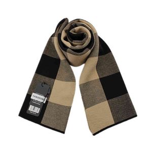 EE346 30*180cm Buffalo Check Men Scarv Soft Warm Long Knitted Plaid Scarf Reversible Neck Warmer Winter Cashmere Scarf