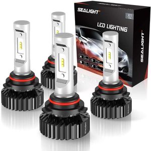 Car Headlights SEALIGHT 4pcs 9005 9006 Headlight Bulb Kit 12 CSP LED Chips 6000K Bright White 150% Brightness 12V 60w 12000LM