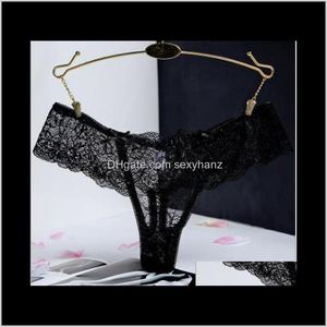 Entrega de gota de vestuário feminina 2021 5 pcs pack Sexy lace underwear para mulheres calcinhas calcinhas baixas cintura baixa g cordas calcinhas cuecas transp